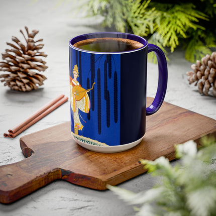Celestial Melody Colorful Mug (11oz, 15oz) – Musical Grace, Starlit Beauty & Art Deco Elegance