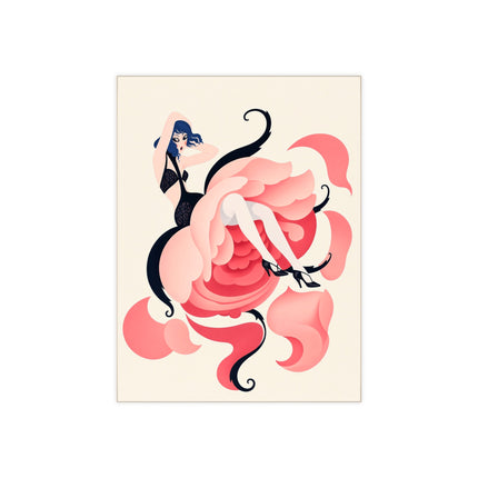 🌹🖤 The Lady Of The Rose Ceramic Tile – Art Deco Floral Fashion