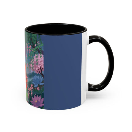 The Lady Of The Cherry Blossoms Colorful Mugs – Art Deco Spring Elegance