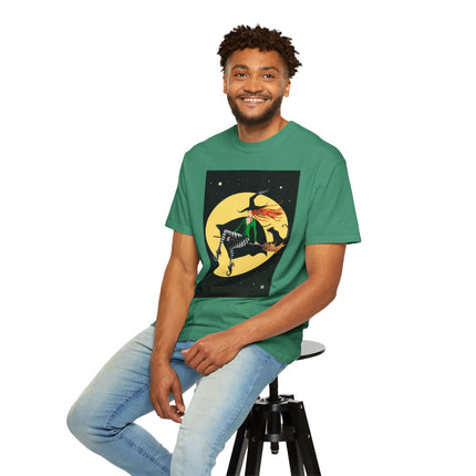 A Witch’s Moonlit Flight Unisex Garment-Dyed T-shirt
