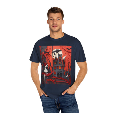 Halloween Night Scene Unisex Garment-Dyed T-shirt