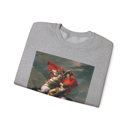 Napoleon Crossing the Alps by Jacques-Louis David Heavy Blend™ Crewneck Sweatshirt