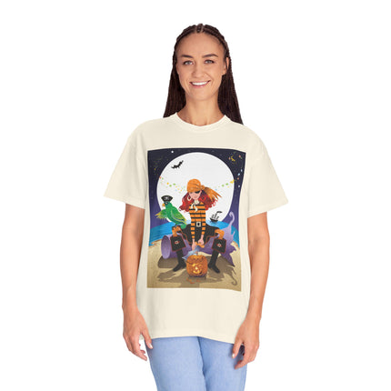 Moonlit Pirate Halloween Unisex Garment-Dyed T-shirt