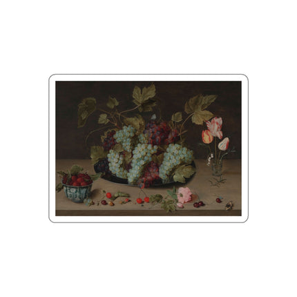 Still-life with Grapes, Flowers, & Berries by Isaak Soreau Die-Cut Stickers (5 Sizes)