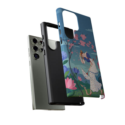 🌸☂️ The Lady Of The Falling Blossoms Phone Case – Art Deco Garden Whimsy