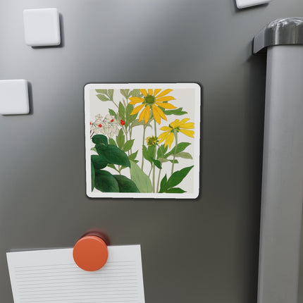 Clerodendrum & Rudbeckia Flower by Tanigami Kônan Die-Cut Magnets (5 Sizes)