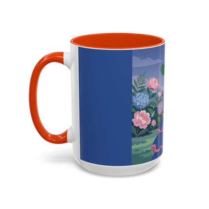 The Lady Of The Garden Stroll Colorful Mugs – Art Deco Botanical Elegance
