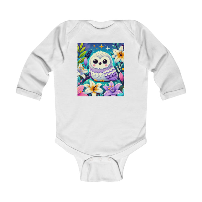 Enchanted Baby Owl Long Sleeve Bodysuit – Moonlit Lily Garden Design