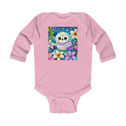 Enchanted Baby Owl Long Sleeve Bodysuit – Moonlit Lily Garden Design