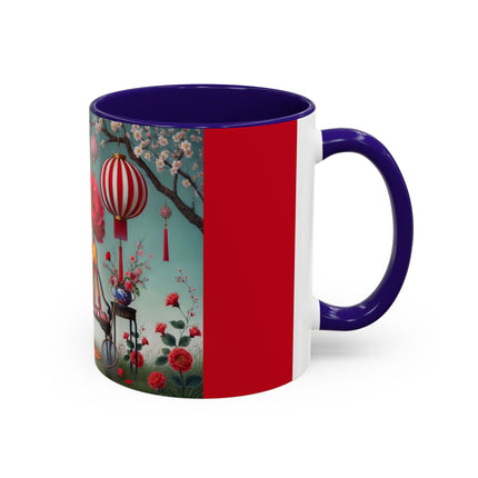 Reading in a Painted Garden Colorful Mugs (11oz, 15oz)