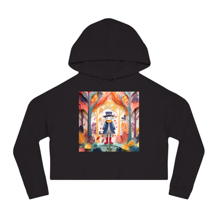 Cat in Boots in the Enchanted Forest Cropped Hooded Sweatshirt
