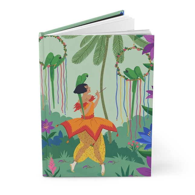 🦜🌺 The Parrot Garden Performer Hardcover Journal – Art Deco Fashion Illustration