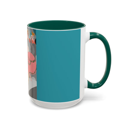 Celestial Masquerade Colorful Mugs – Theatrical Elegance & Floating Whimsy