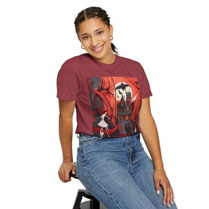 Halloween Night Scene Unisex Garment-Dyed T-shirt