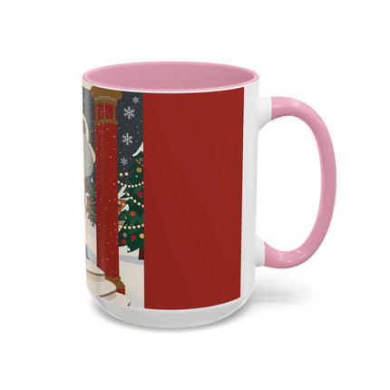 ❄️✨ The Winter Couture Promenade Colorful Mug – Art Deco Holiday Elegance