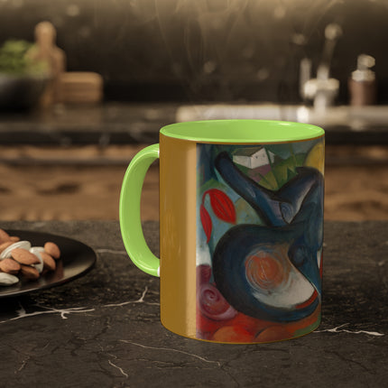 Two Cats, Blue and Yellow by Franz Marc Colorful Mugs, 11oz