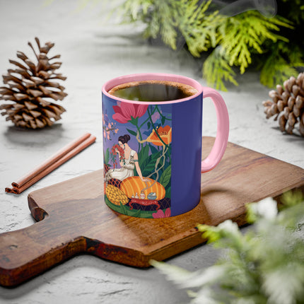 The Garden Of Quiet Reverie Colorful Mugs – Art Deco Botanical Serenity