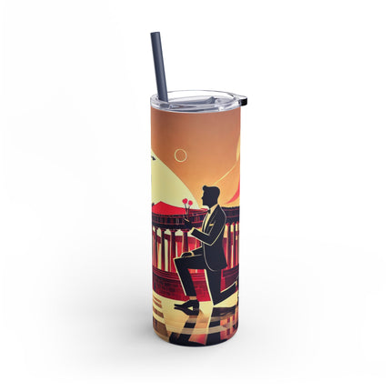 Art Deco Valentine's Romance Skinny Matte Tumbler, 20oz
