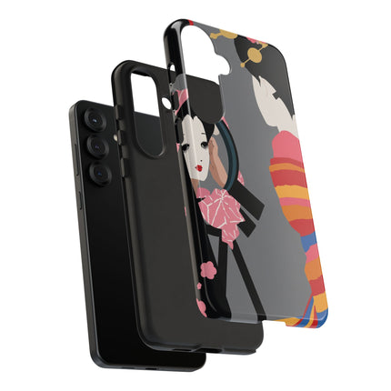 Geisha Mirror Phone Case – Elegant Reflection & Timeless Beauty