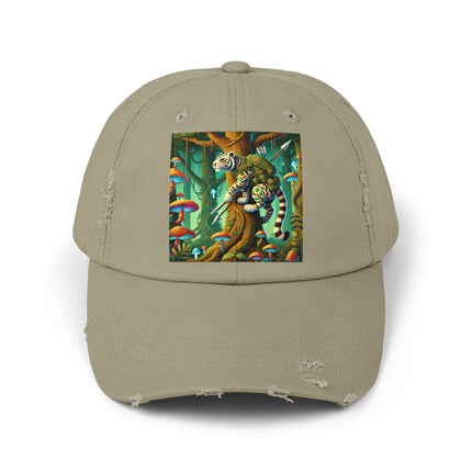 Silent Stripes Unisex Distressed Cap