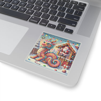 Playful Dragon's Christmas Kiss-Cut Stickers (4 Sizes)