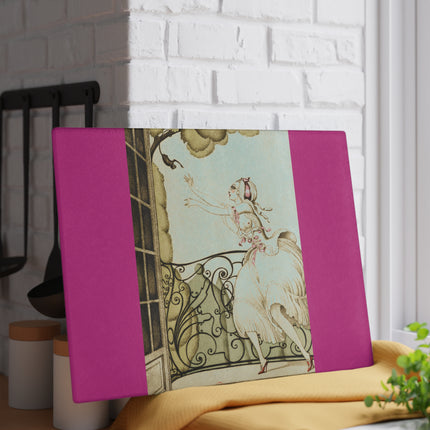 Sur talons rouges (On Red Heels) pl 02 by Gerda Wegener Glass Cutting Board