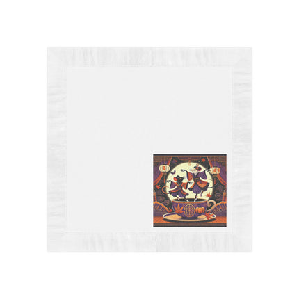 Theatrical Halloween Kabuki Mice White Coined Napkins