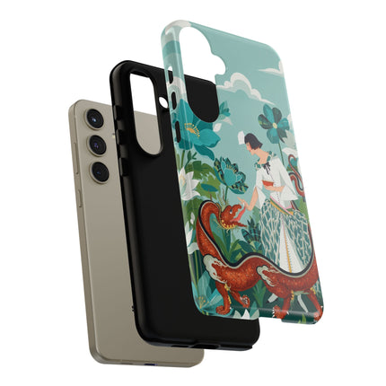 🐉🌿 The Dragon Keeper Phone Case – Art Deco Floral Fantasy