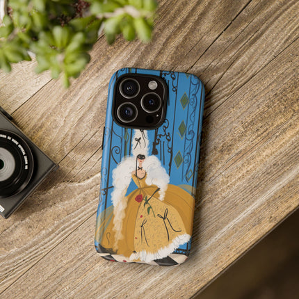 🎭🌹 The Lady At The Masquerade Gates Phone Case – Art Deco Fashion Illustration
