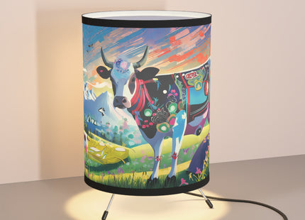 Cyber Glitch Cow Tripod Lamp