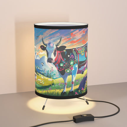 Cyber Glitch Cow Tripod Lamp