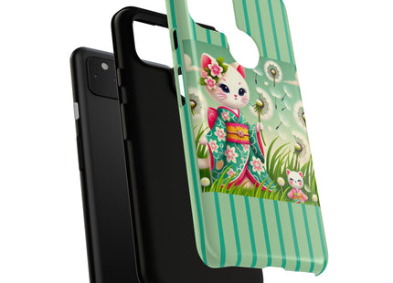Geisha Kitten and the Dandelion Phone Cases