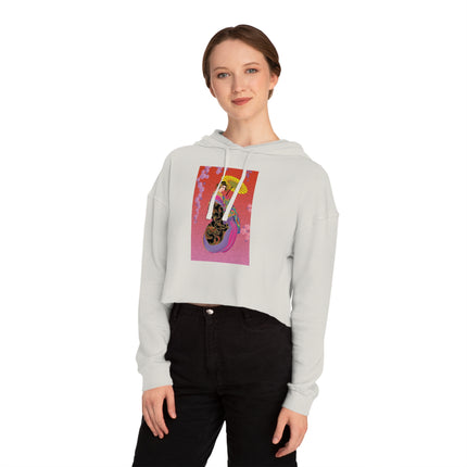 Enchanting Geisha Cropped Hooded Sweatshirt