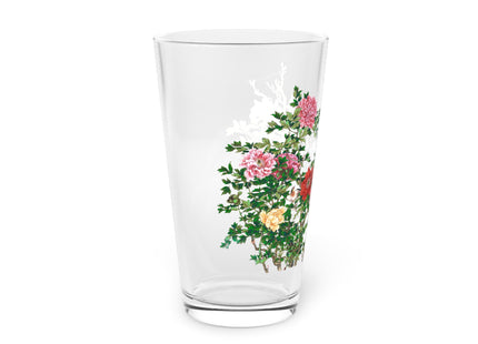 Peonies and Birds by Okamoto Shuki Glass, 16oz