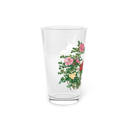 Peonies and Birds Glass, 16oz