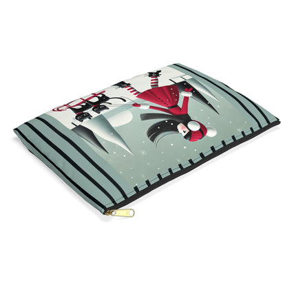 Red Sled & Curious Cats Accessory Pouch
