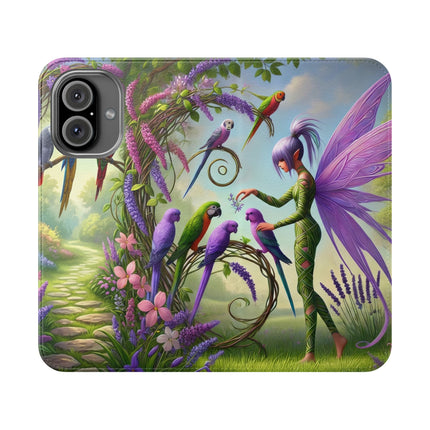🧚🦜 Lavender-Winged Fairy Flip Case – Dreamy Elegance & Spring Whimsy