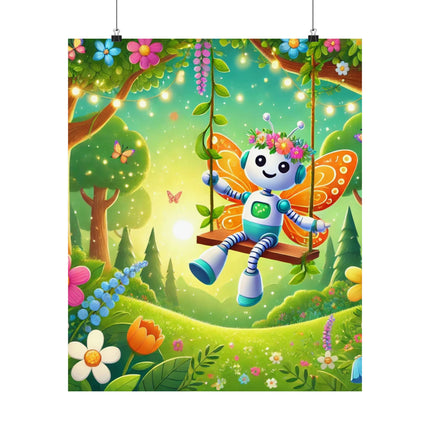 🤖🧚 Robot Fairy Matte Vertical Poster – Whimsical Technology & Enchanted Imagination