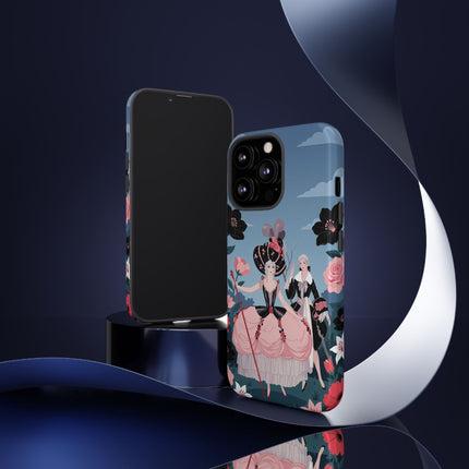 🌹🎭 The Rose Masquerade Promenade Phone Case – Art Deco Floral Elegance