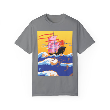 Golden Seas and Whimsical Dreams Unisex Garment-Dyed T-shirt
