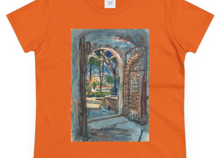 Gate in S. Miniato by Martin Monnickendam Women's Midweight Cotton Tee