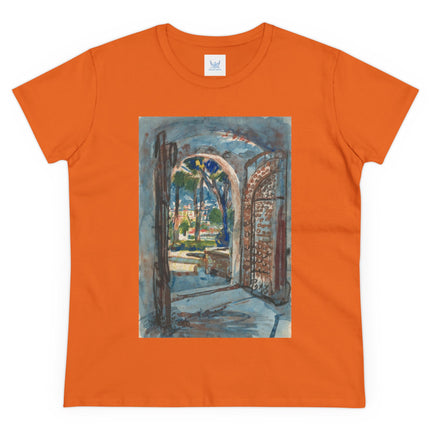Gate in S. Miniato by Martin Monnickendam Women's Midweight Cotton Tee