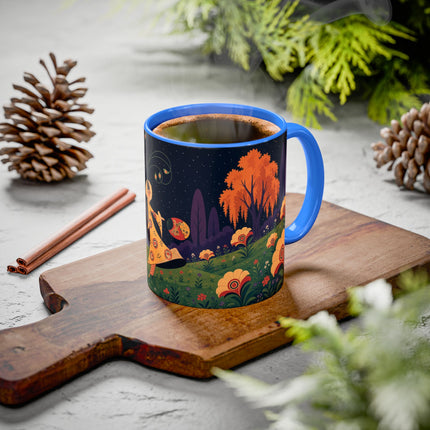 🌙🌼 The Moonlit Floral Dancer Colorful Mug – Art Deco Garden Fantasy