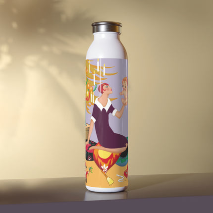 Art Deco Christmas Slim Water Bottle