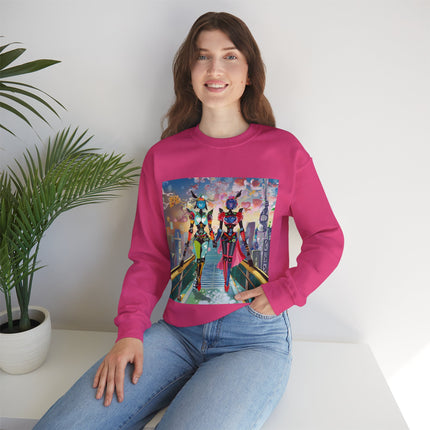Cyber Punk Robot Models Unisex Heavy Blend™ Crewneck Sweatshirt