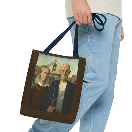 American Gothic by Grant Wood Tote Bag (AOP)