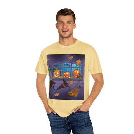 Whimsical Halloween Mischief Unisex Garment-Dyed T-shirt