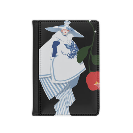 Blue & White Porcelain Geisha Passport Cover – Refined Elegance & Timeless Charm