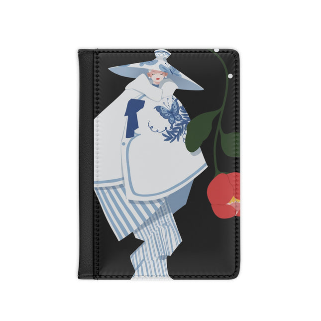 Blue & White Porcelain Geisha Passport Cover – Refined Elegance & Timeless Charm