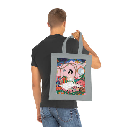 🎄🌹 Christmas Morning In The Rose Parlor Cotton Tote Bag – Art Deco Holiday Romance